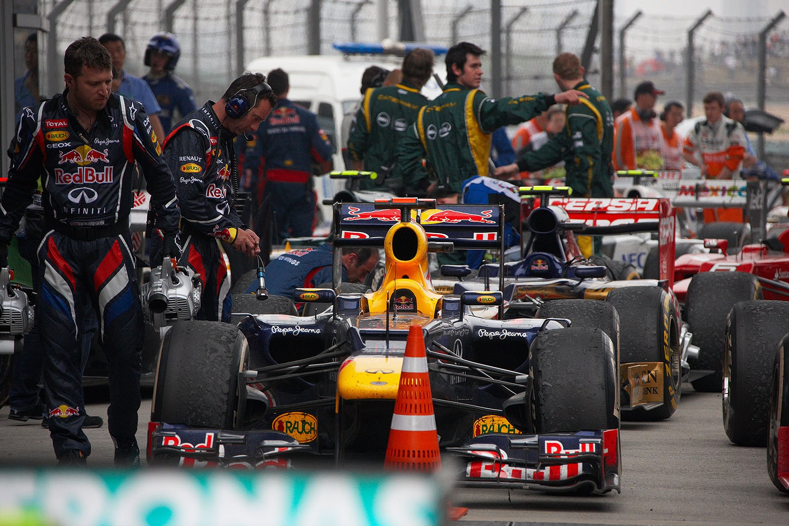 Parc ferme after the Chinese GP