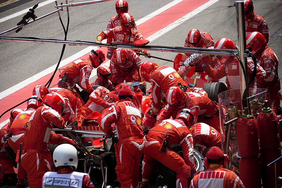 Pit stop of Michael Schumacher