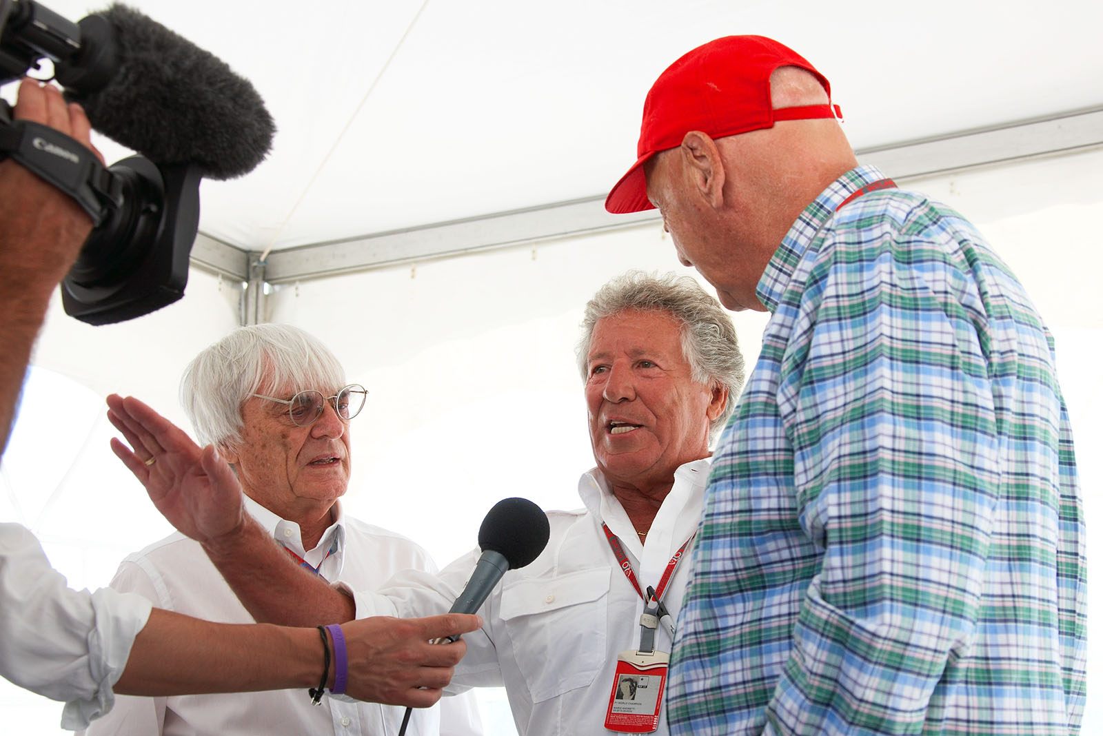 Interview appointment with Mario Andretti (Formula One World Champion 1978), Niki Lauda (Triple Formula One World Champion 1975, 1977 and 1984) and Bernie Ecclestone (Formula One Group CEO)