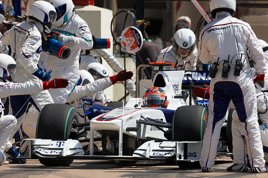 Pit stop of Robert Kubica, BMW Sauber F1