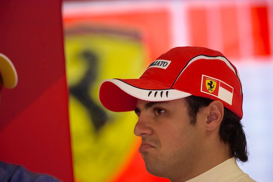 Felipe Massa in the Ferrari pits