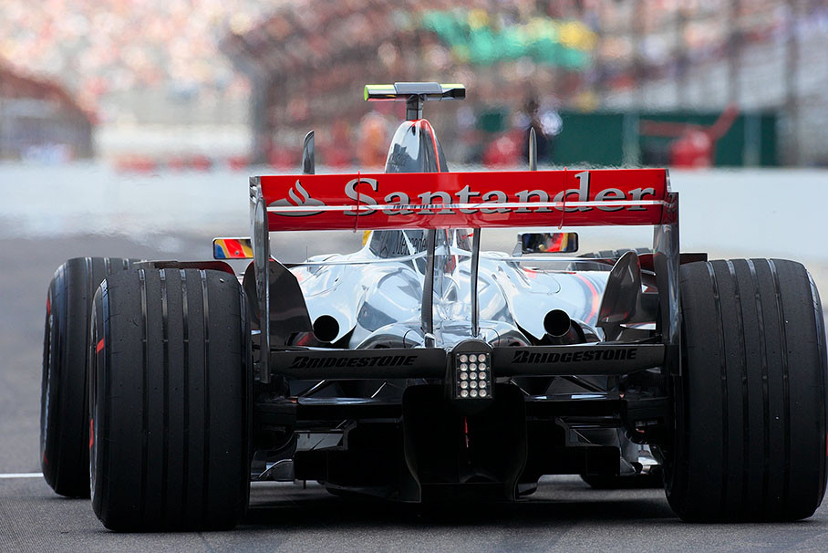 Lewis Hamilton, McLaren Mercedes, at pit lane exit