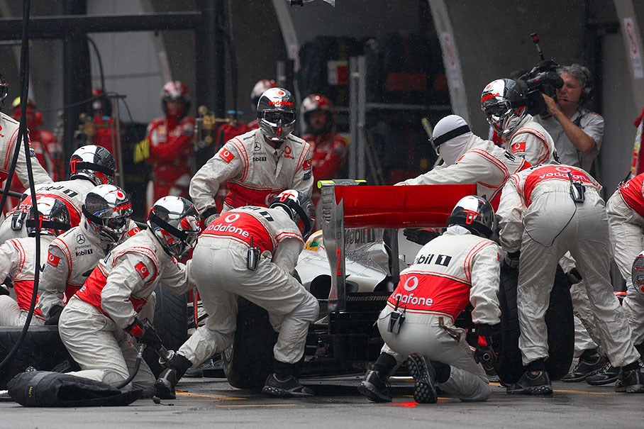 Pitstop of Lewis Hamilton, McLaren Mercedes