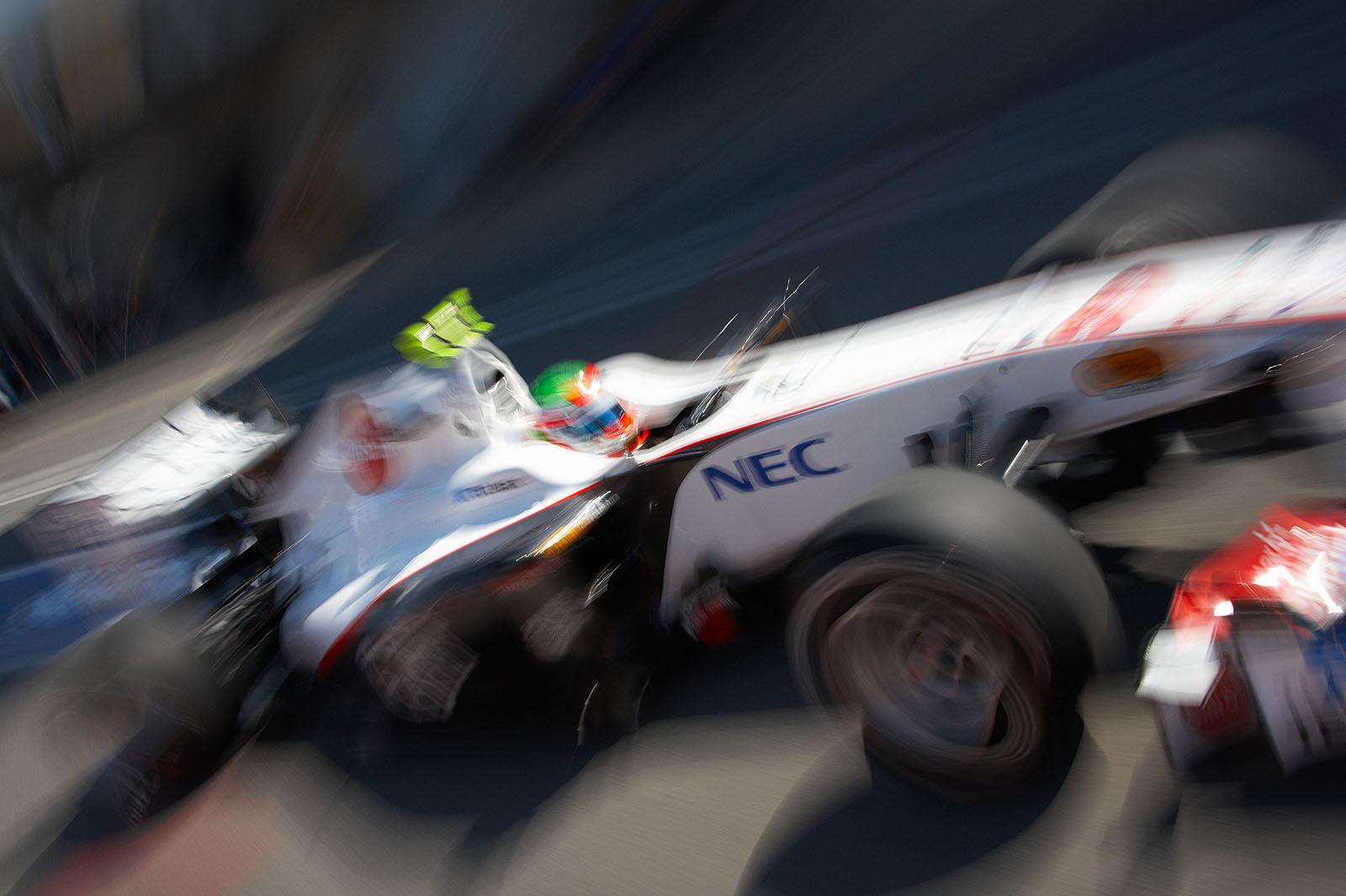 Sergio Perez, Sauber F1 Team, participates in the first practice session only, then hands over to de la Rosa for the remaining weekend