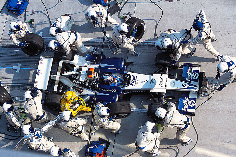 Juan Pablo Montoya missing the stopping place