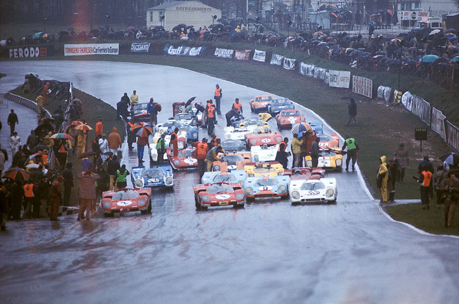 The grid of the BOAC 1000 Kilometres World Championship Sports Car Race in Brands Hatch