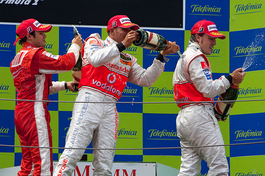 Felipe Massa, Lewis Hamilton and Fernando Alonso