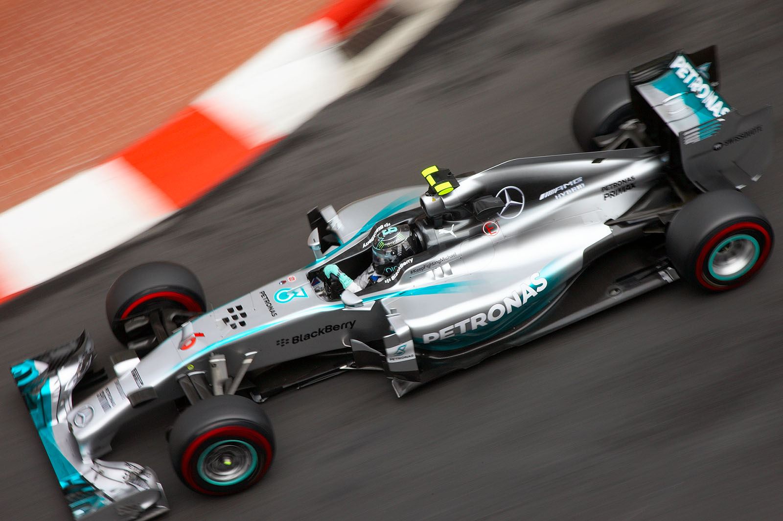 Nico Rosberg, Mercedes, on a slightly damp circuit