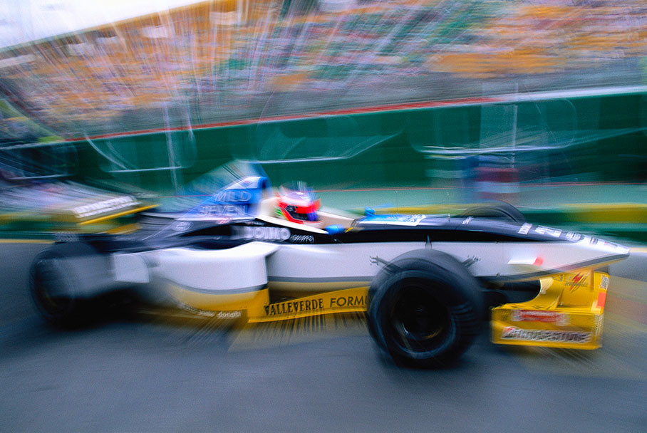 Jarno Trulli in his Minardi-Hart at his debut Grand Prix