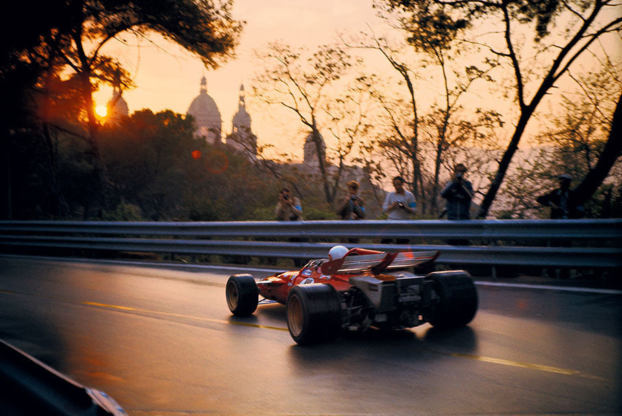 Clay Regazzoni, Ferrari, during practice for the Spanish Grand Prix at Montjuich Park in 1971