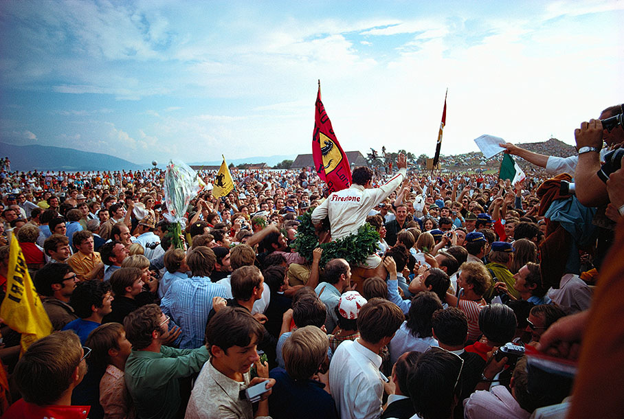 Ferrari driver Jacky Ickx, winner of the Austrian Grand Prix