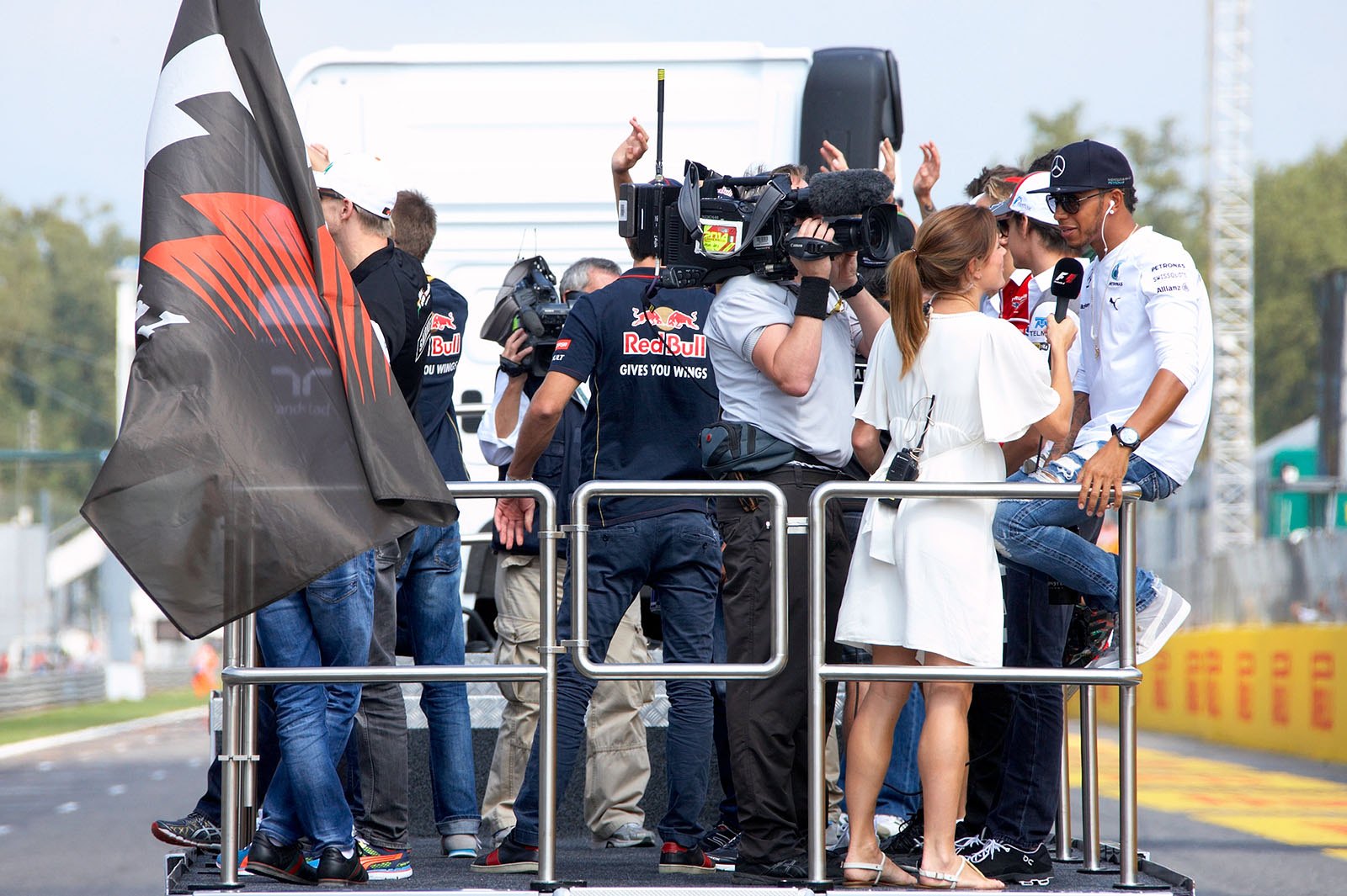 The drivers on their usual parade lap, Italian Grand Prix, Monza, 2014