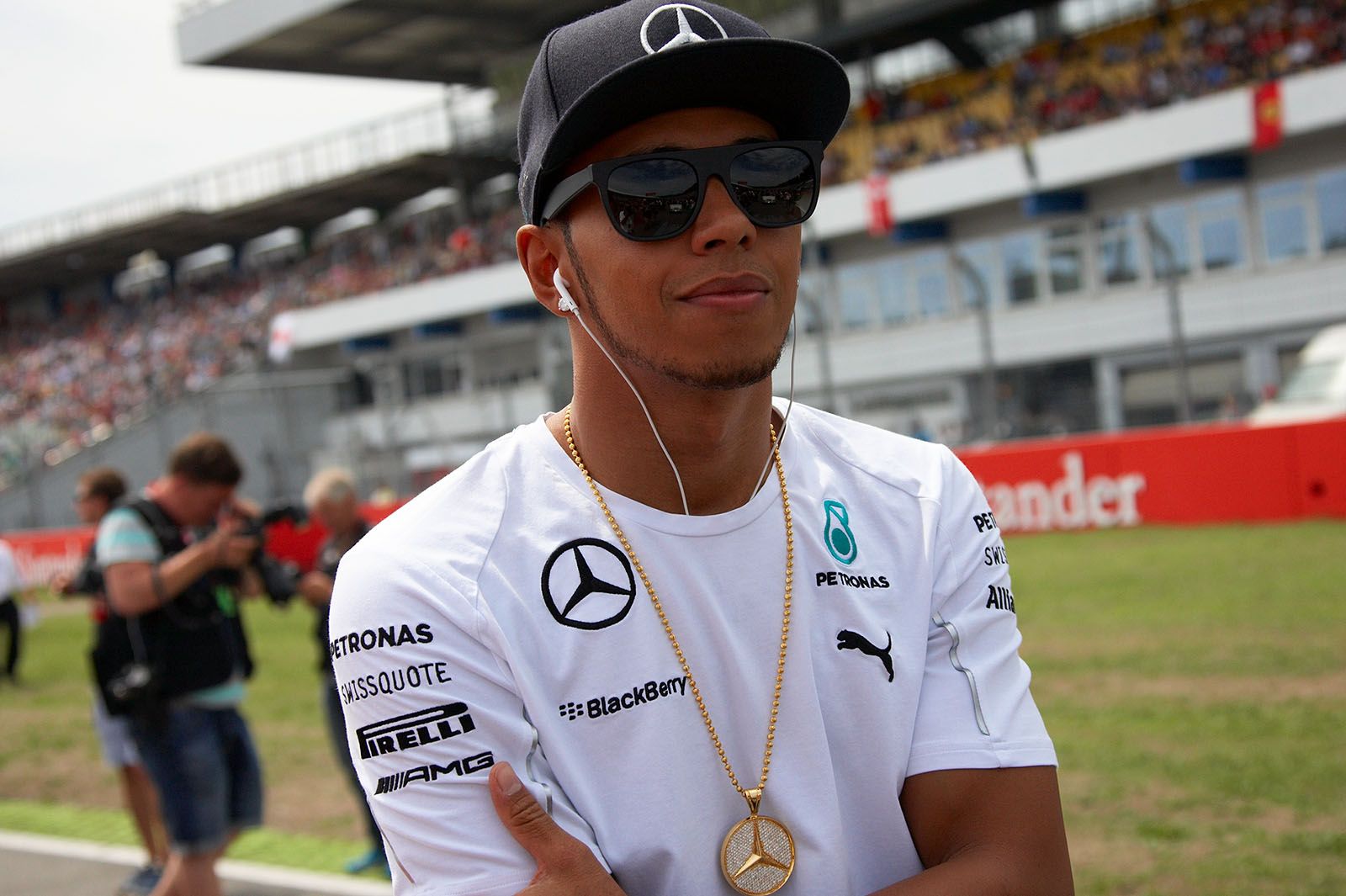 Lewis Hamilton in his own world ..., Hockenheim, German Grand Prix, 2014