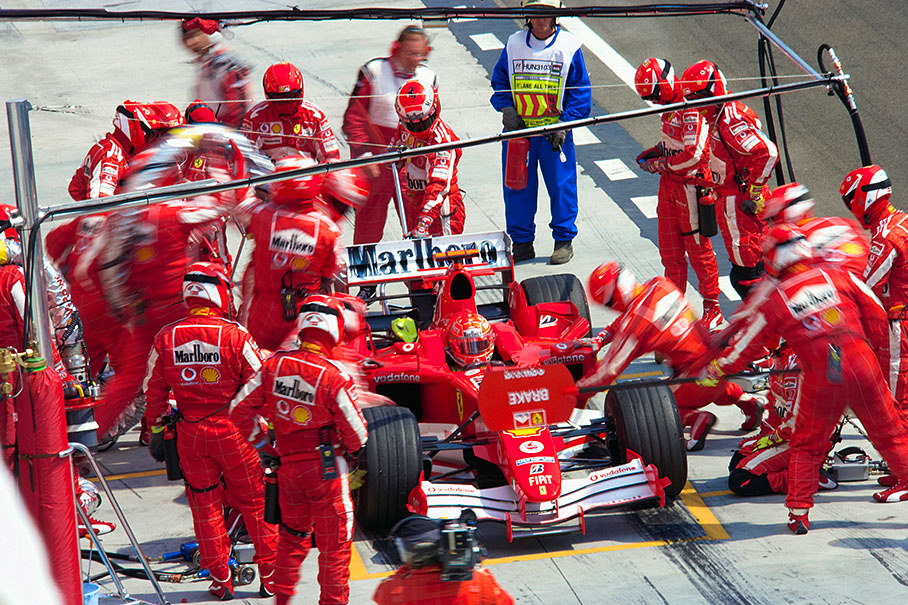 Michael Schumacher's pitstop.