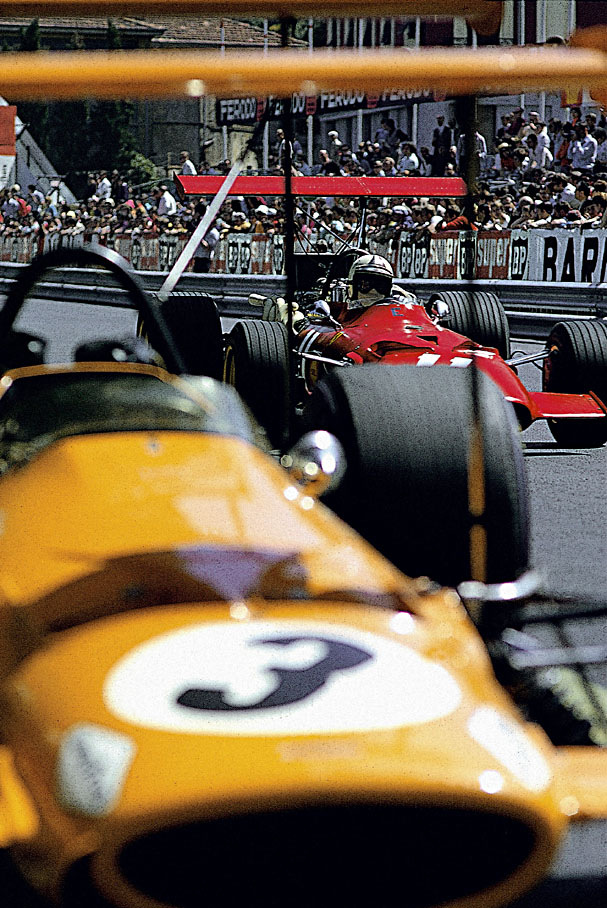 Chris Amon, Ferrari, during 1st practice for the Monaco Grand Prix, 1969