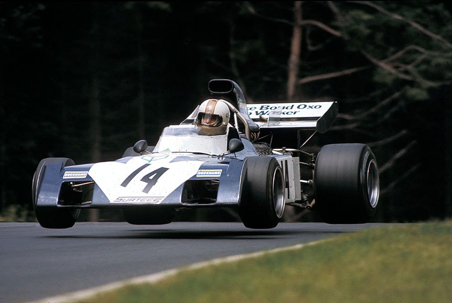 Mike Hailwood in his Surtees-Cosworth TS9B