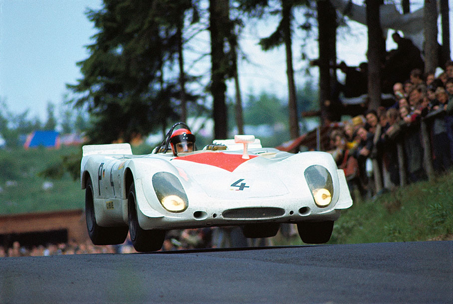 Works Porsche P908/2 018 #4 driven by Rolf Stommelen (D) and Hans Herrmann (D) becomes second placed
