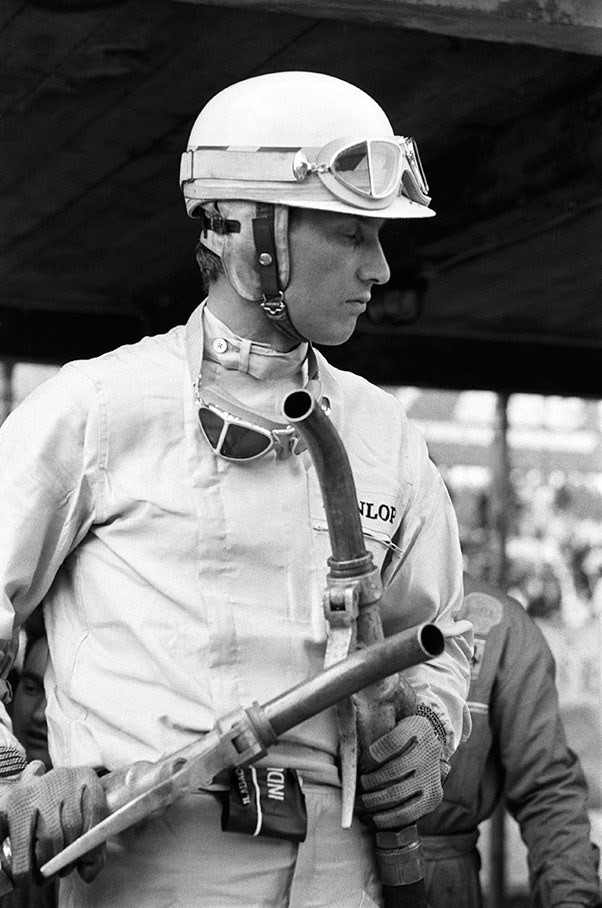 Mike Parkes hold two fuel nozzles