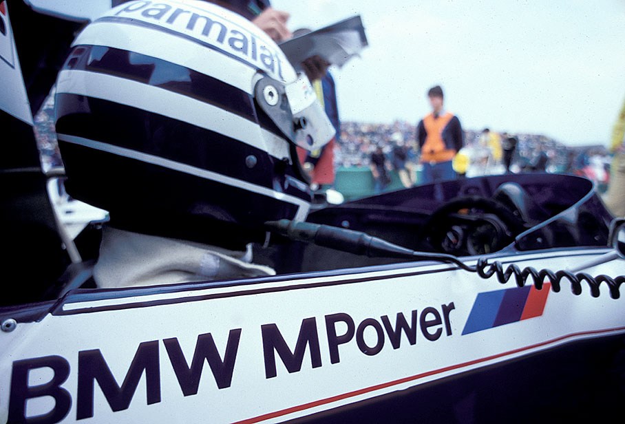Riccardo Patrese on a 1.5 t/c Brabham BT52-BMW 4