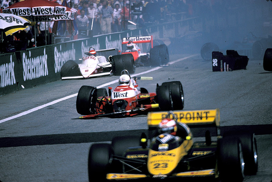 Violent incident at the start of the Austrian Grand Prix 1987, Christian Danner