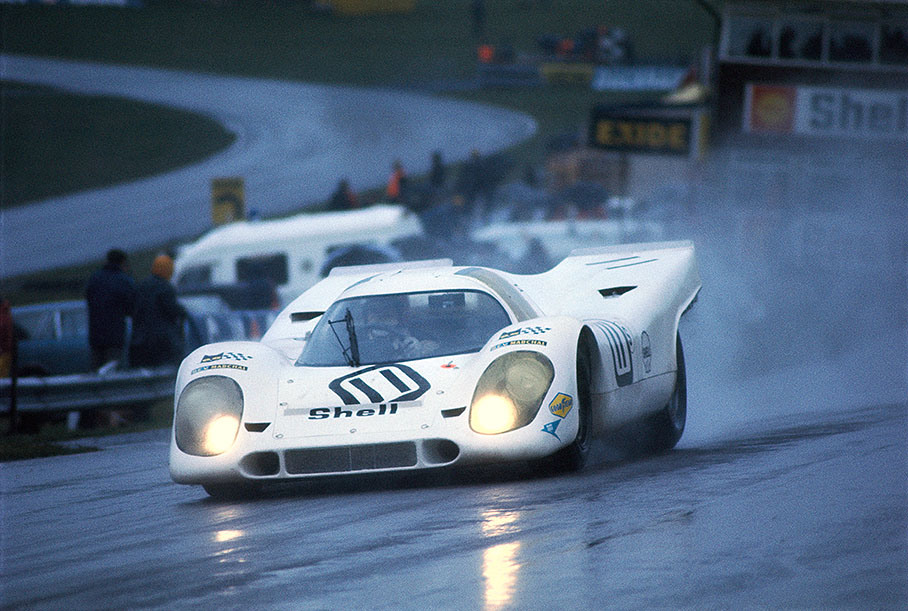 1000km Brands Hatch BOAC 1970: The second placed Porsche Salzburg entered this Porsche 917K 023, driven by Vic Elford (GB) and Denny Hulme (NZ)