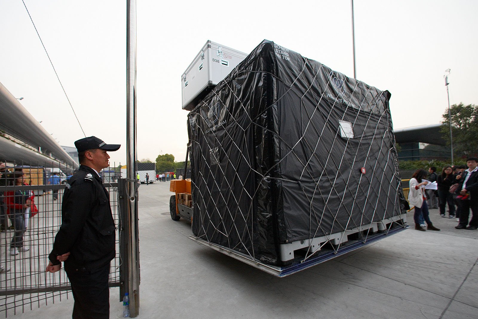 The teams ship their goods directly to Bahrain