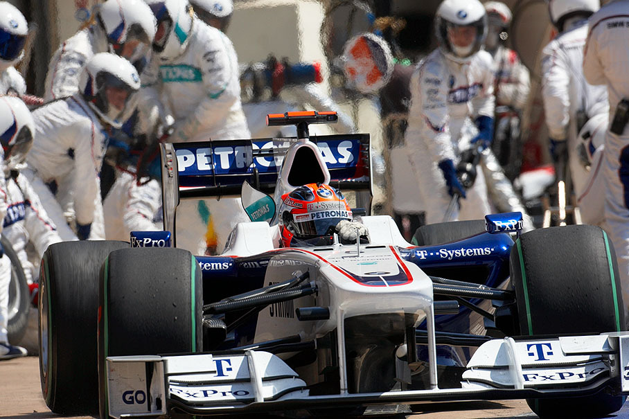 Pit stop of Robert Kubica, BMW Sauber F1