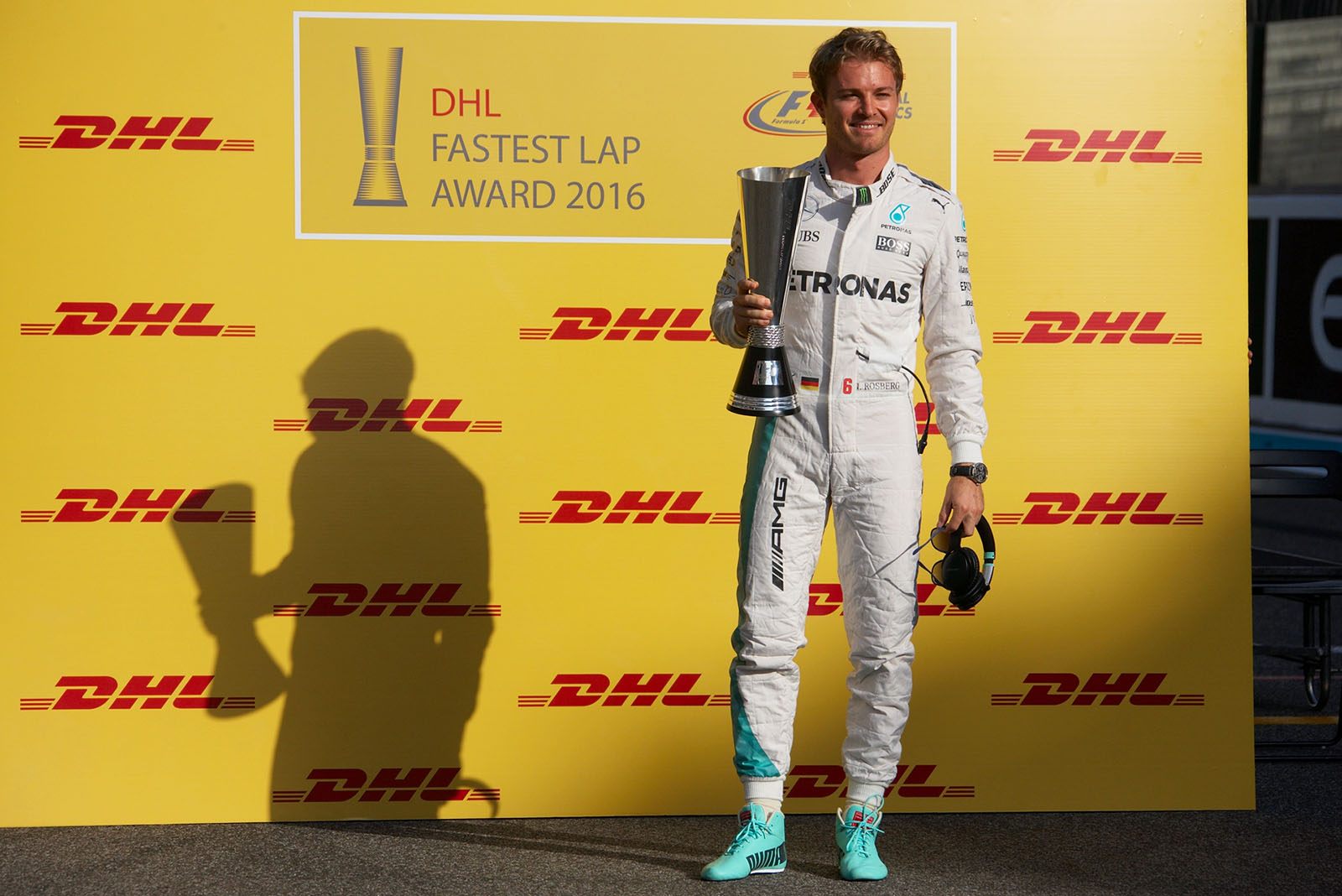Third year in a row: The DHL Fastest Lap Award gones to a Mercedes driver, with Nico Rosberg's team-mate Hamilton having picked up the prize in each of the previous two seasons, Abu Dhabi Grand Prix, 2016