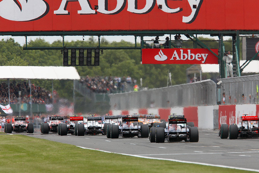 Seconds after the start of the British GP 2009