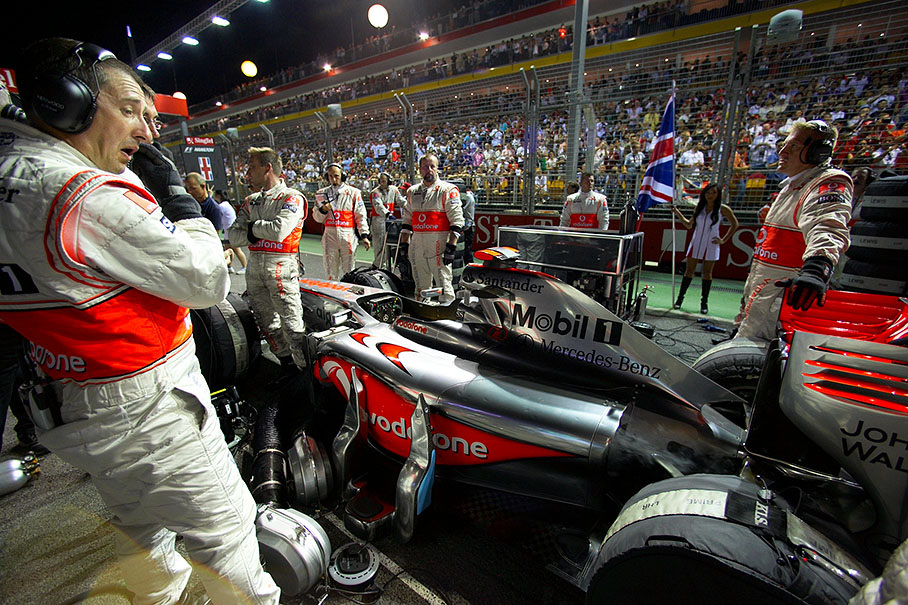 A Silver Arrow on Singapore's pole position
