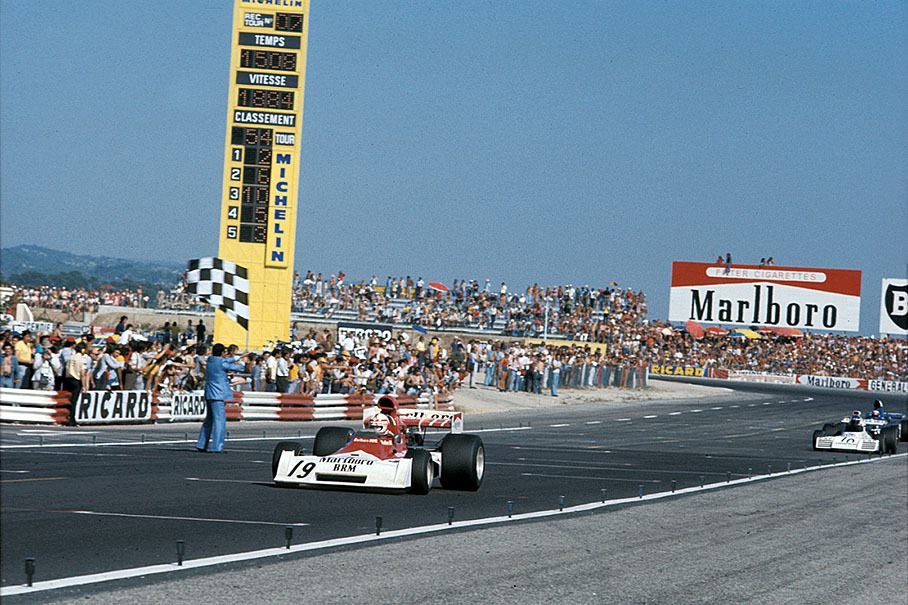Clay Regazzoni on BRM P160E gains 12th position, French GP Paul Ricard 1973