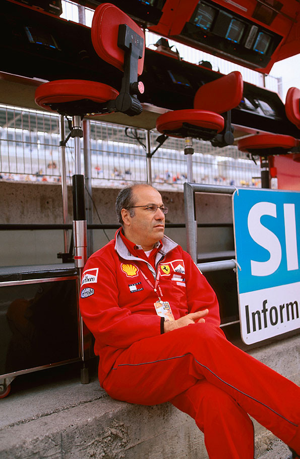 Ferraris chief race engineer at the pitwall