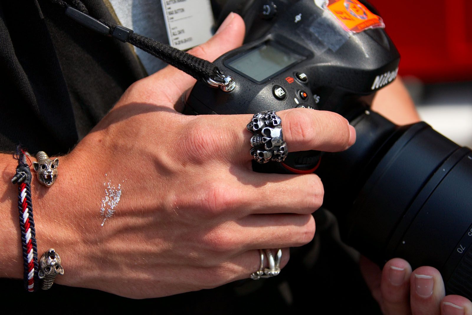 Photographer's hand, Monza, Italian Grand Prix, 2016