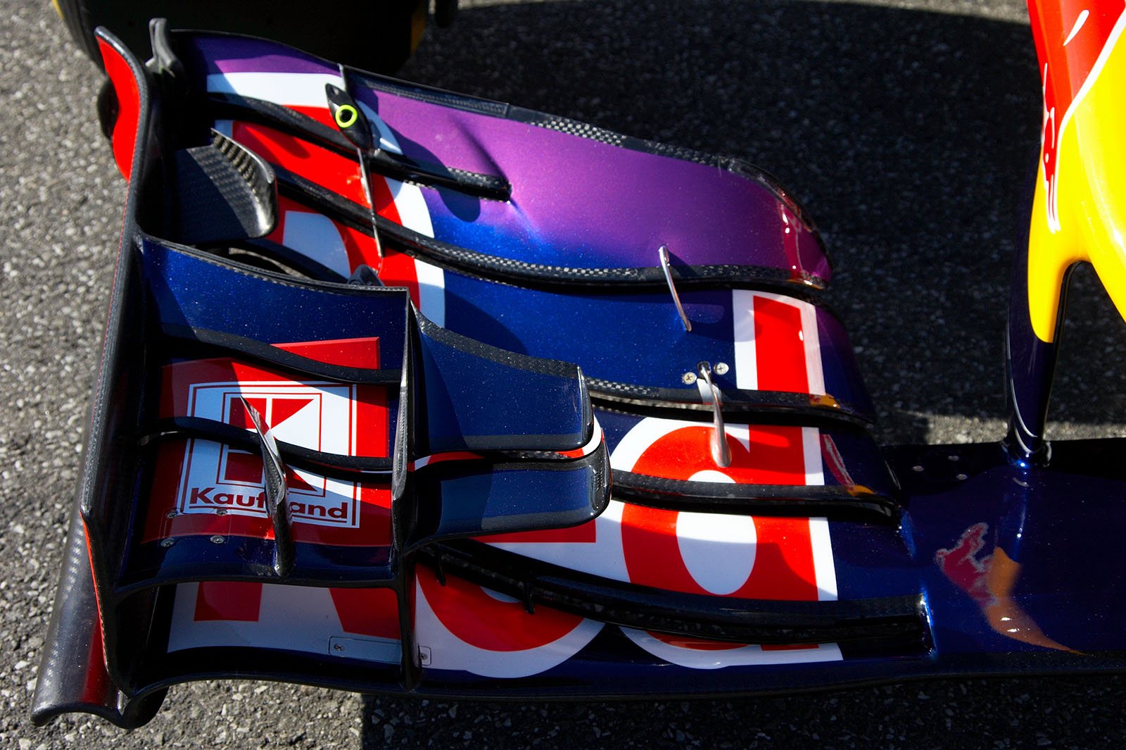 Red Bull RB 10 front wing detail, Hockenheim, German Grand Prix, 2014