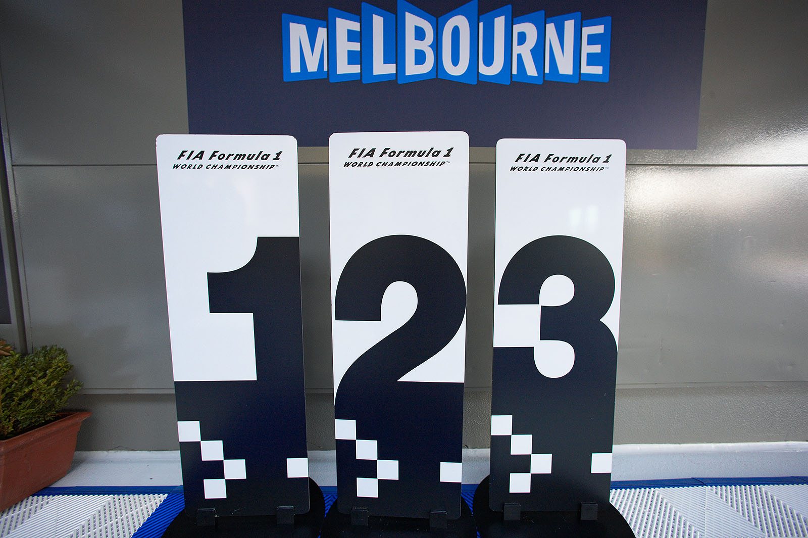 The numbers for parc ferme are already prepared