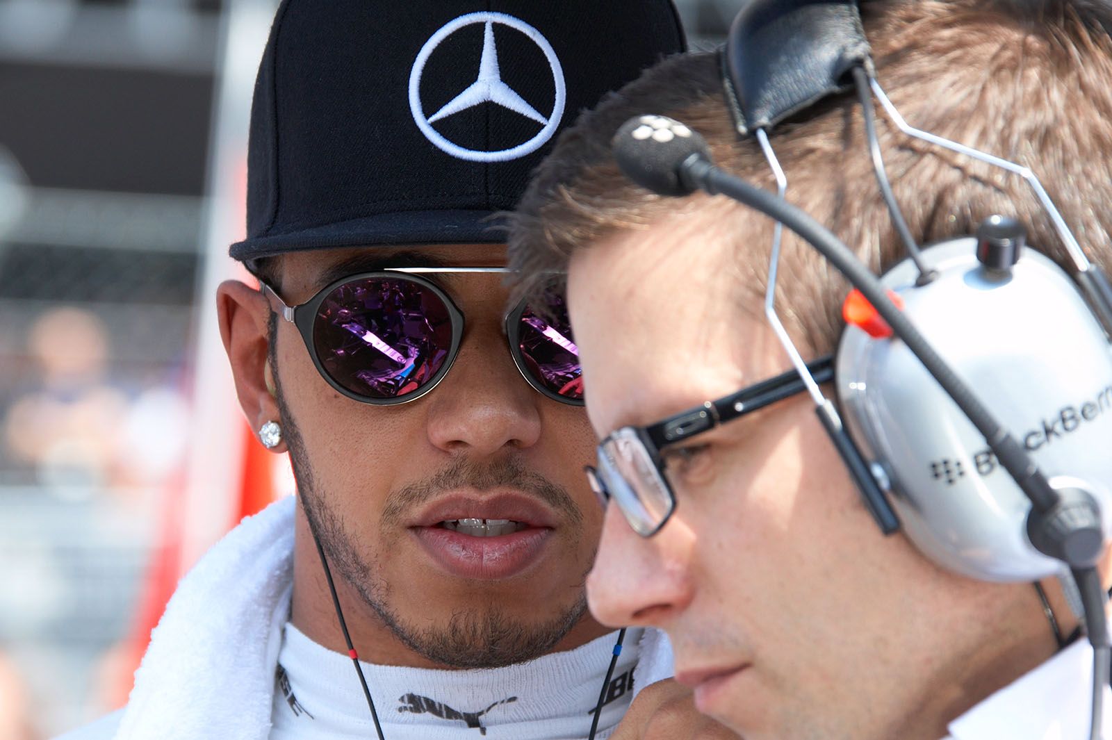Focused Lewis Hamilton on the starting grid, Mexican Grand Prix, 2015