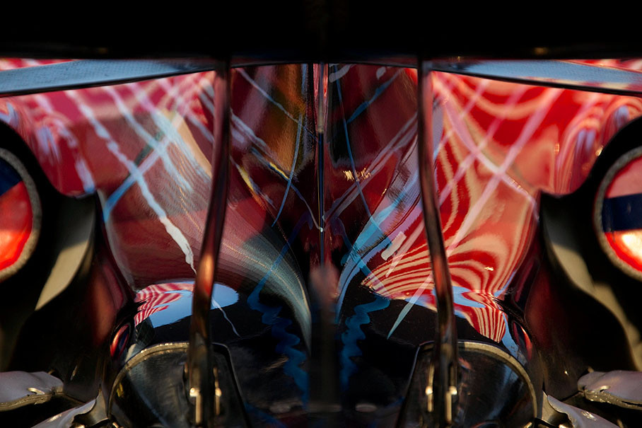 The organic backside of a Toro Rosso car