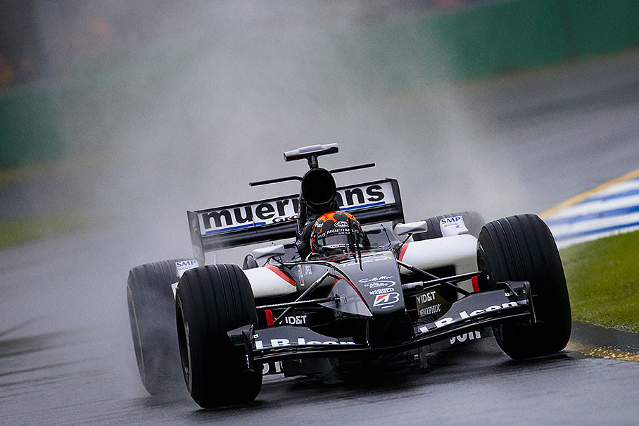 Christijan Albers of Minardi during Saturday's morning rainy practice seesion