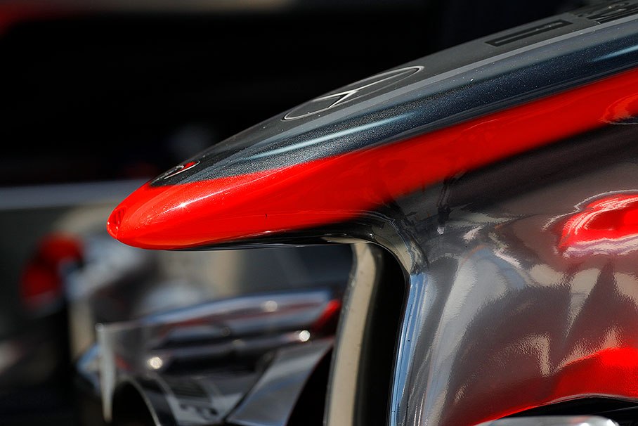 A McLaren-Mercedes' nose cone tip