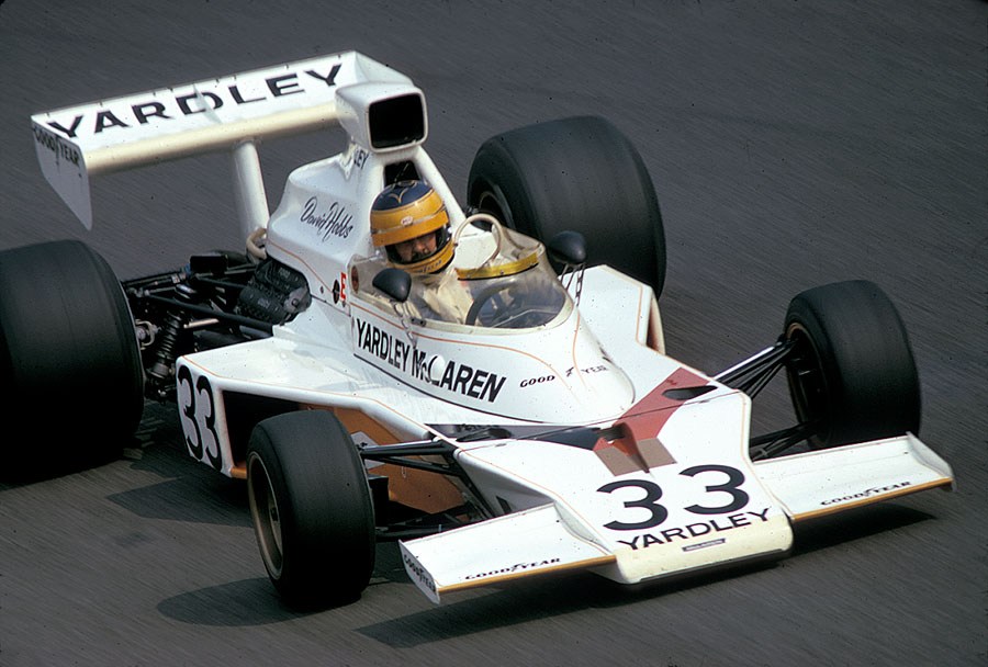 David Hobbs on McLaren-Cosworth M23, during one of the two races in which he drove the works McLaren in 1974