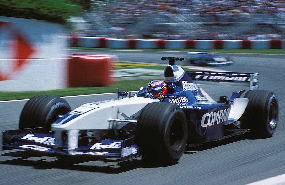 Juan Pablo Montoya on a Williams FW24-BMW P82