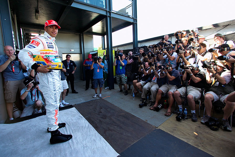 Vice World Champion Lewis Hamilton poses for the annual season start drivers presentation