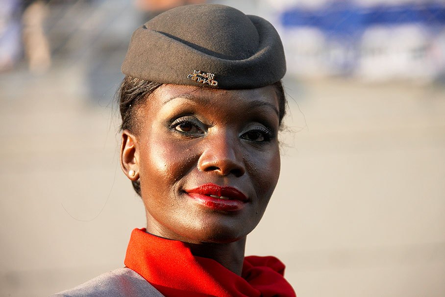 An Etihad Airways stewardess