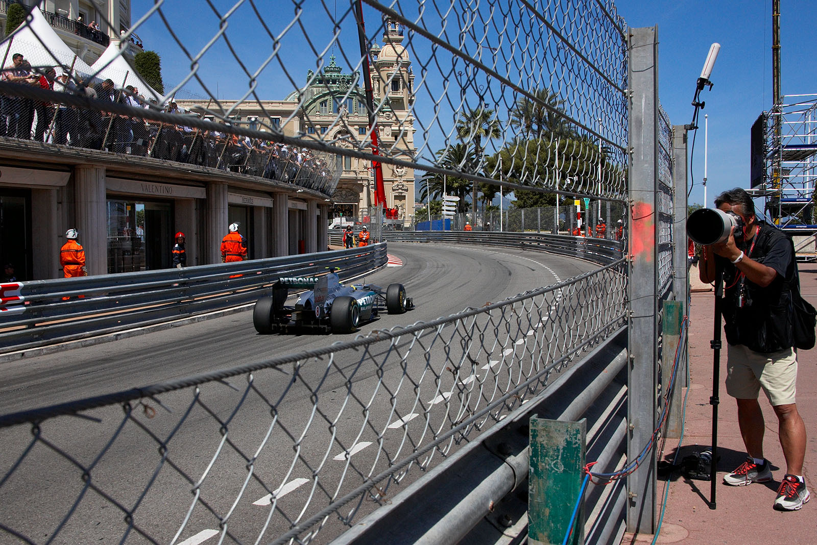 Nico Rosberg, Mercedes GP. Presentation of typical work conditions in modern F1 photography.