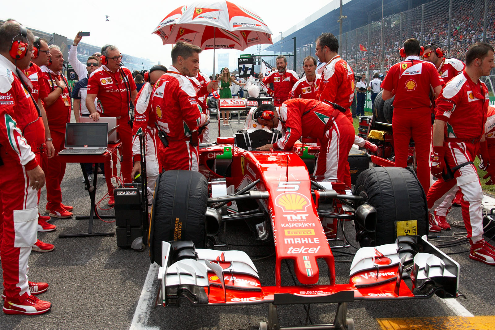 Vettel's car on the grid, Monza, Italian Grand Prix, 2016
