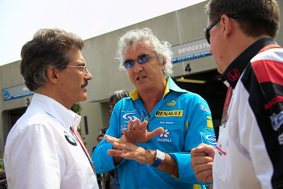 Flavio Briatore with Mario Theissen