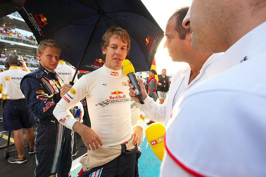 Second grid placed Vettel gives an interview to German TV