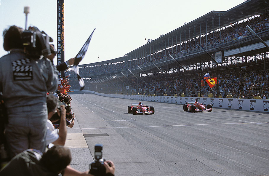 Another victory for Ferrari but ... Michael just beeing passed by Rubens!