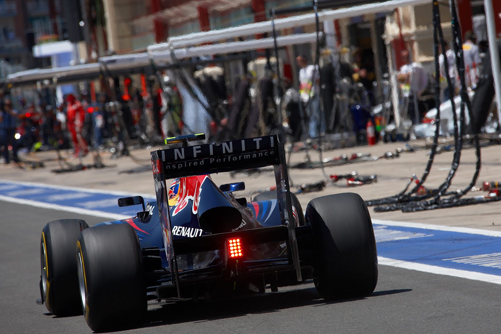 Mark Webber, Red Bull Racing, in the pitlane