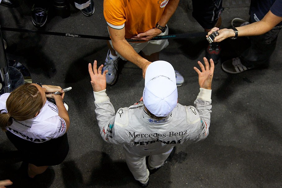 Nico Rosberg, Mercedes GP, gives an interview after qualifying